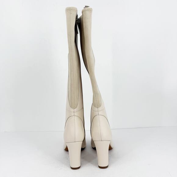 Linea Paolo Womens Jaime Boots Size 8.5M Cream Knee High Heels Leather NWOB - Picture 9 of 11